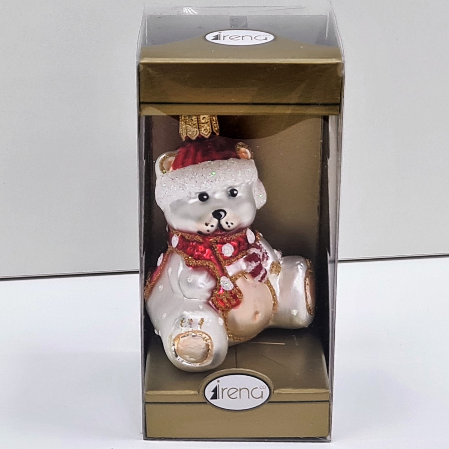 фото Стеклянная елочная игрушка Мишка Бэби