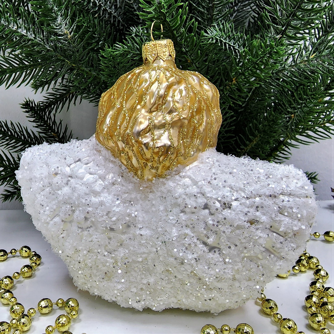 фото Стеклянная елочная игрушка Ангел большой-2