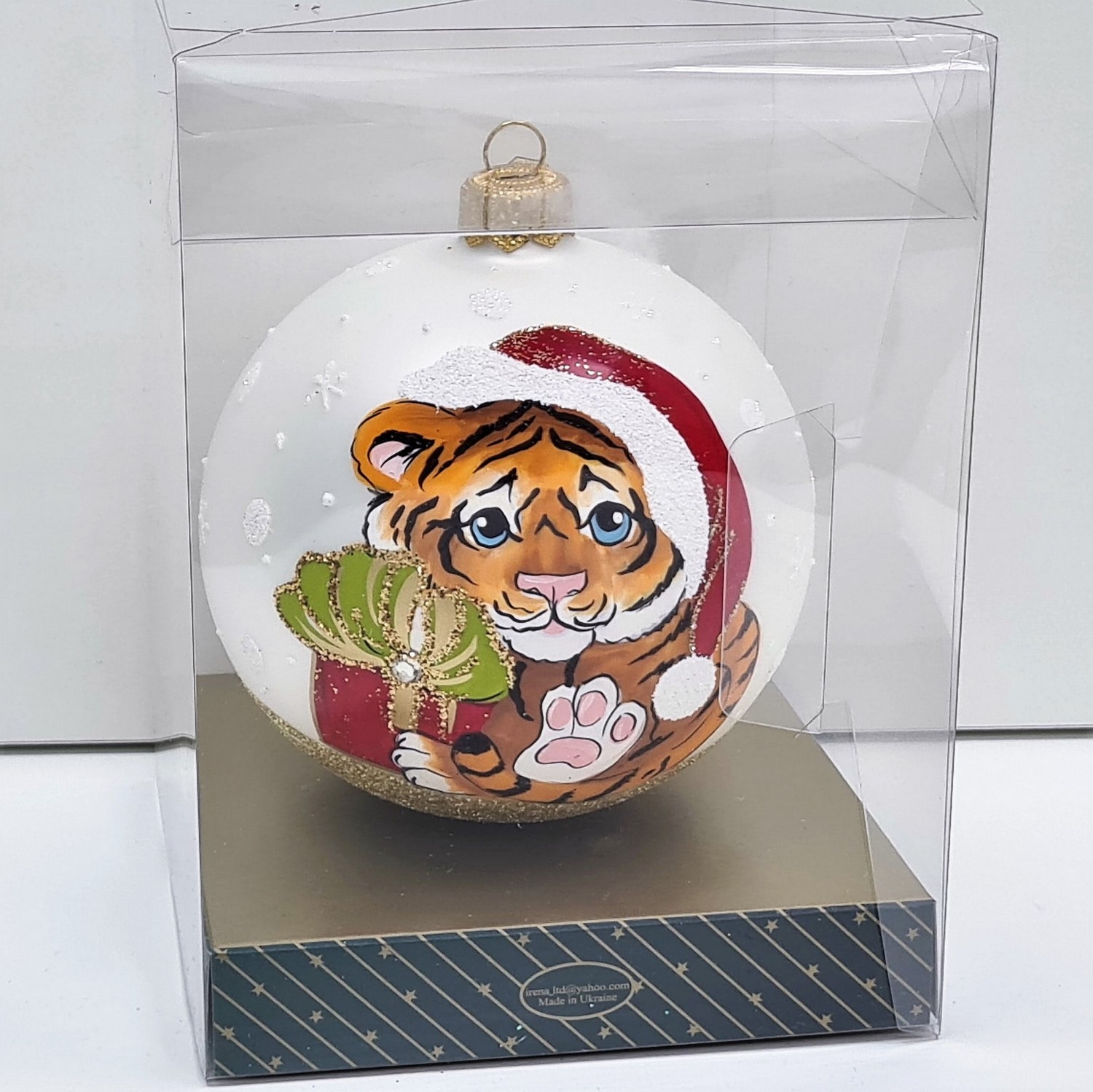 фото Стеклянный ёлочный шар Irena-Co 100 мм №61