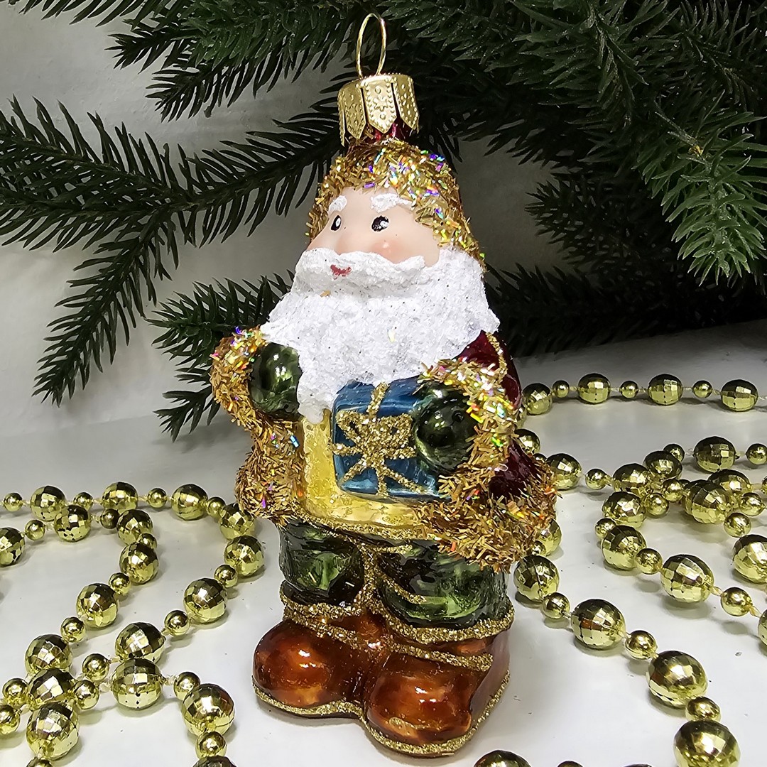фото Стеклянная елочная игрушка Дед Мороз