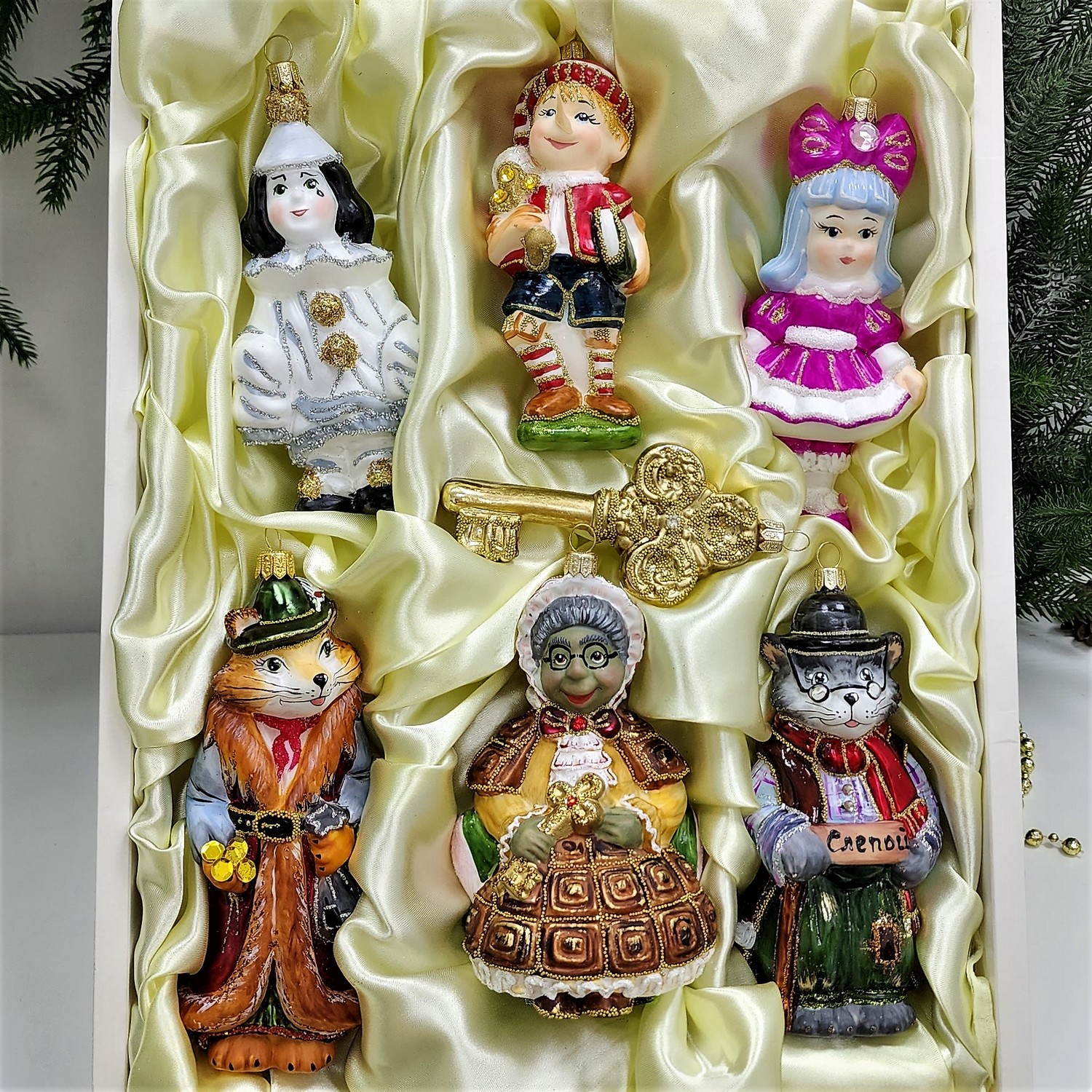 фото Набор ёлочных игрушек Буратино и золотой ключик