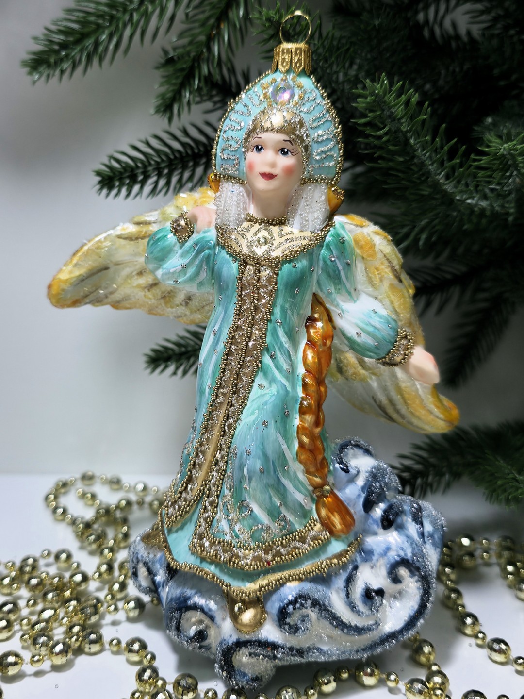 фото Стеклянная елочная игрушка Царевна Лебедь