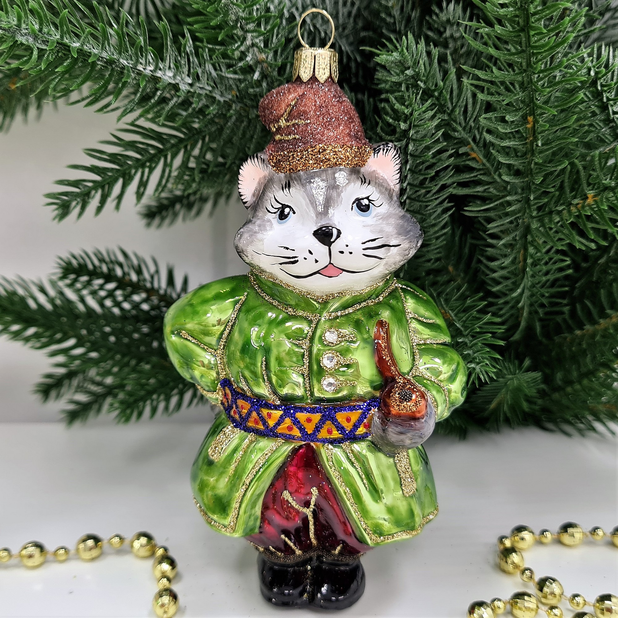 фото Irena-Co елочная игрушка, стекло Котофей