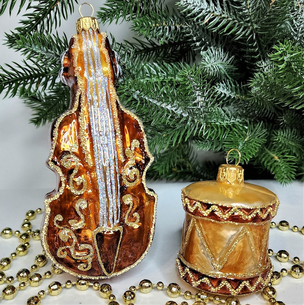 фото Набор ёлочных игрушек Барабан и контрабас