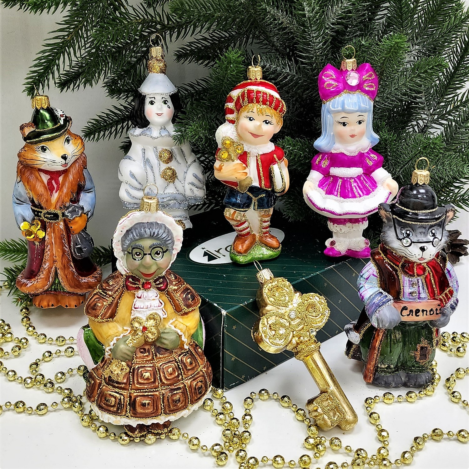 фото Набор ёлочных игрушек Буратино и золотой ключик