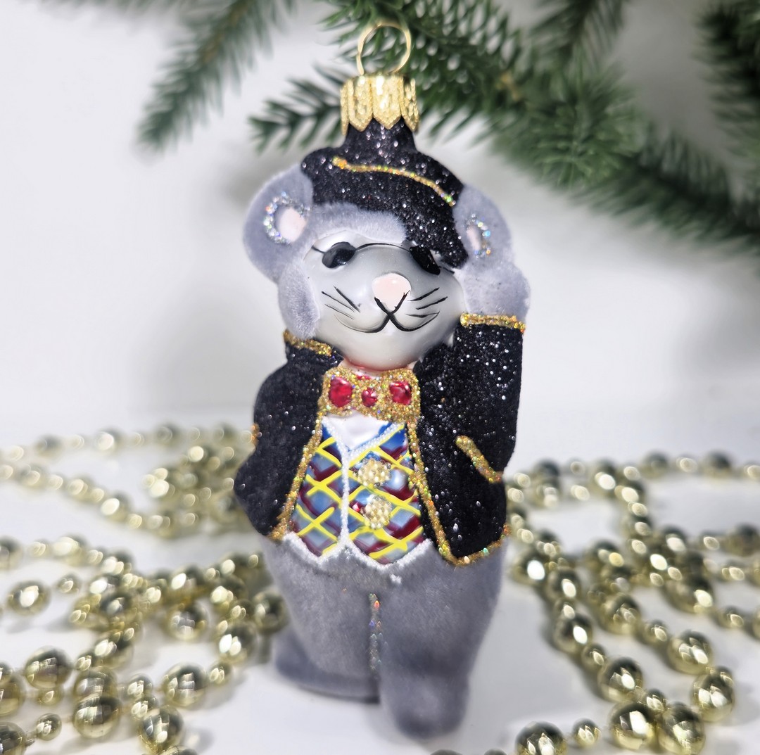 фото Стеклянная елочная игрушка Крот из Дюймовочки