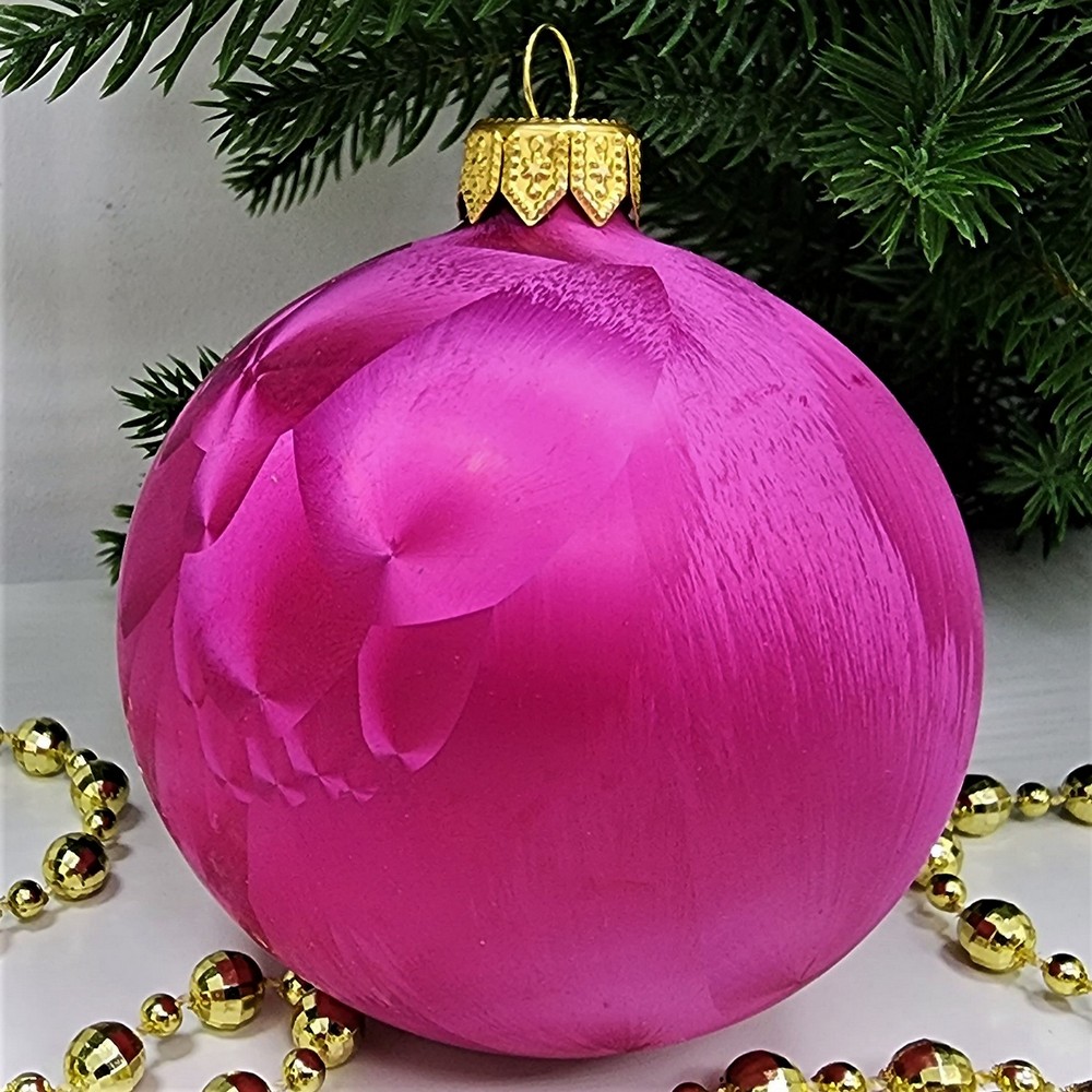 фото Стеклянный шар 80 мм Морозко бордо