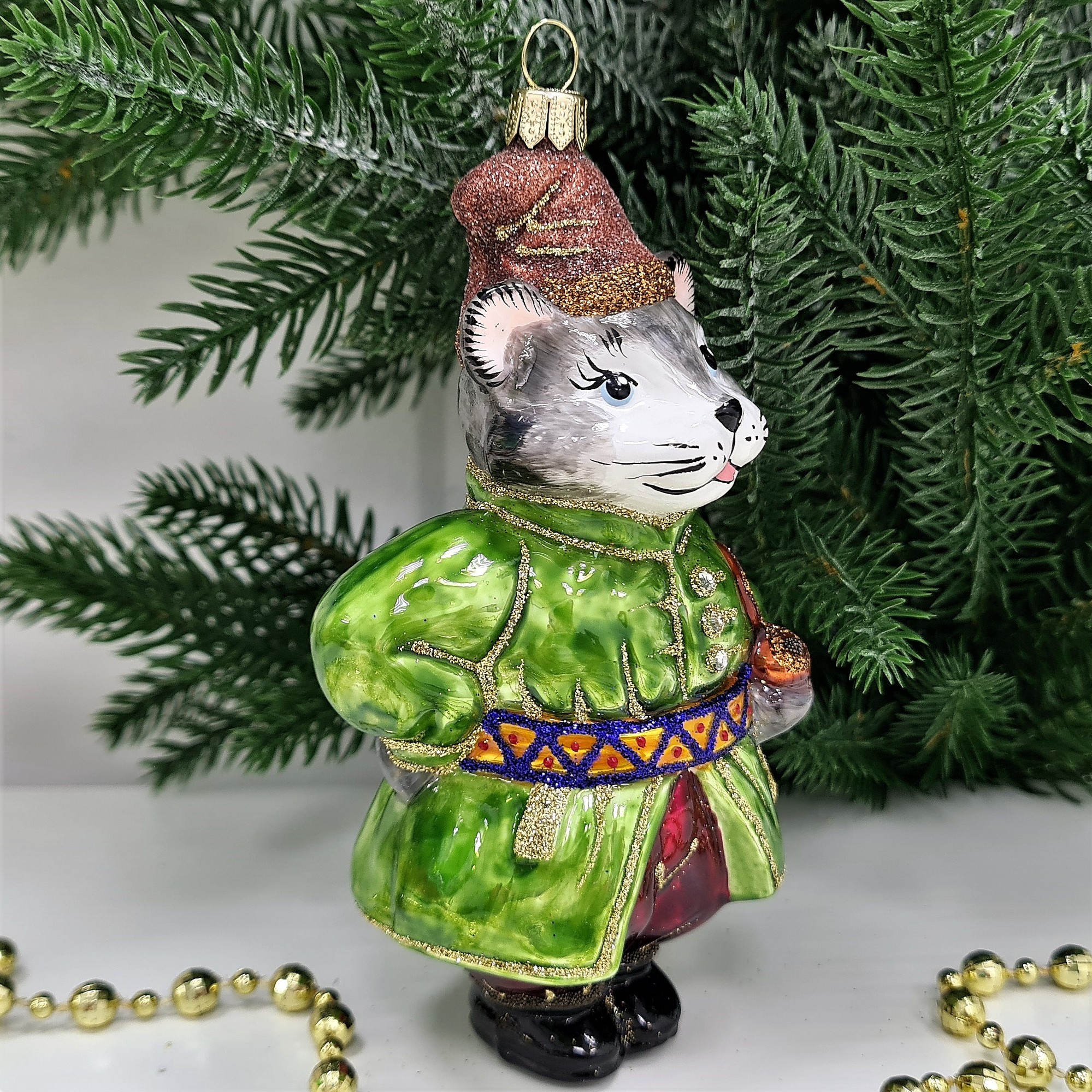 фото Irena-Co елочная игрушка, стекло Котофей