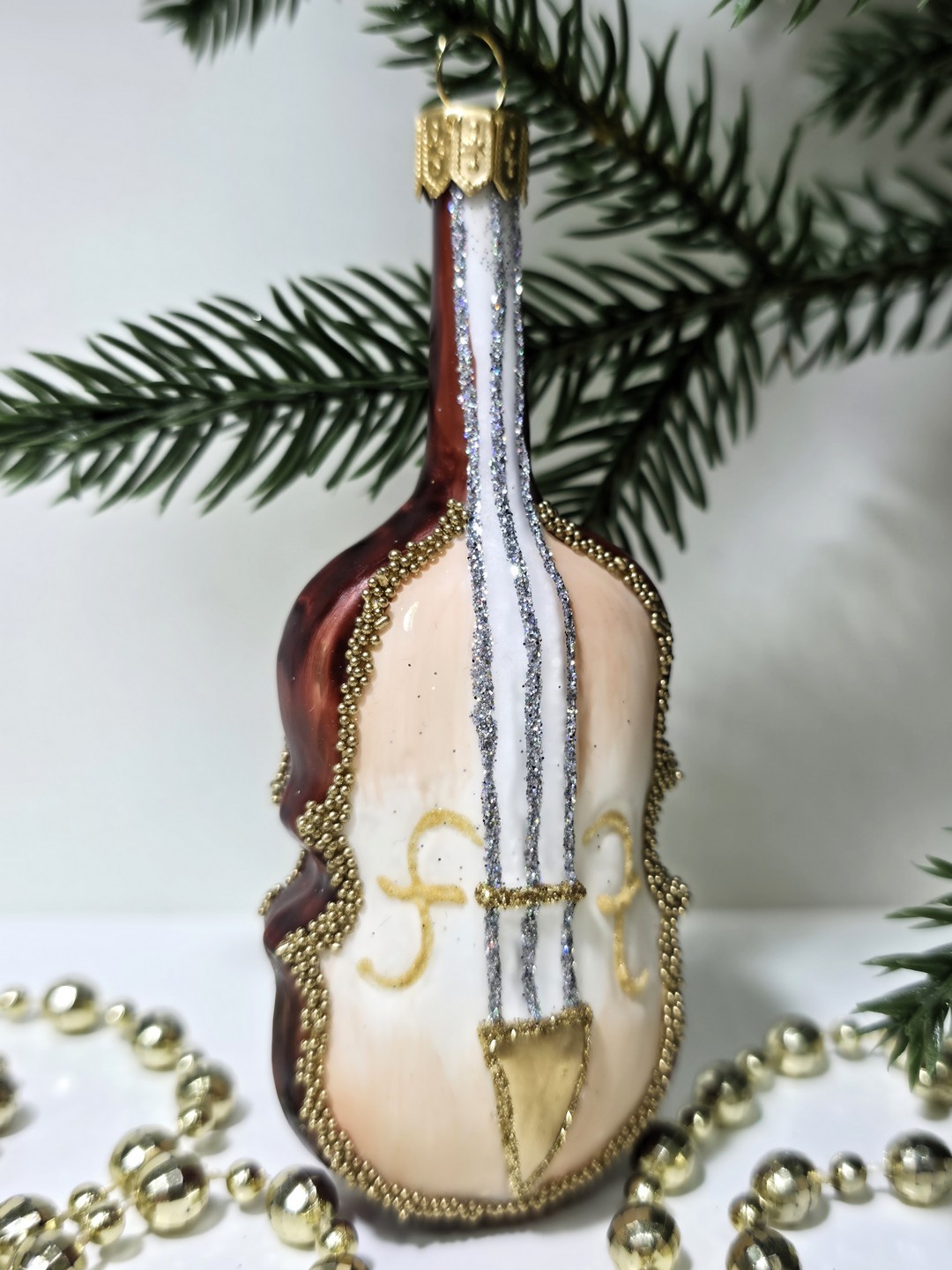 фото Стеклянная елочная игрушка Скрипка