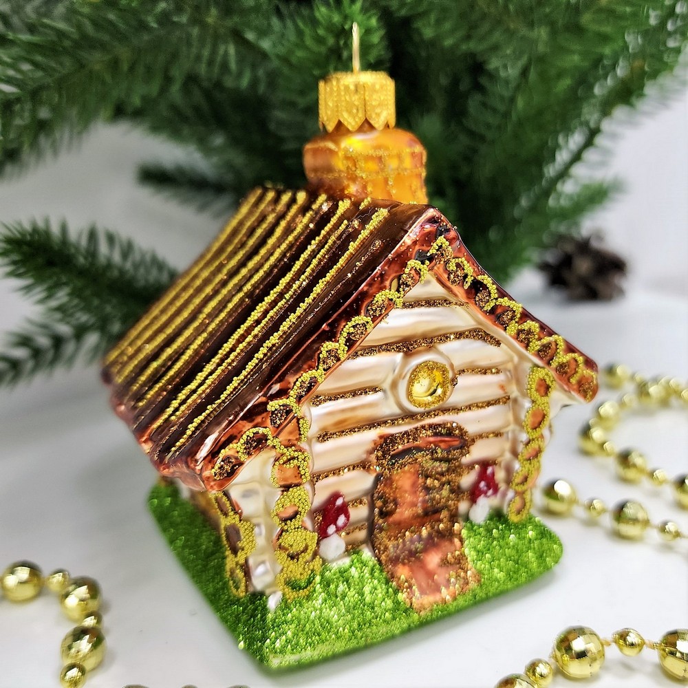 фото Стеклянная елочная игрушка Домик