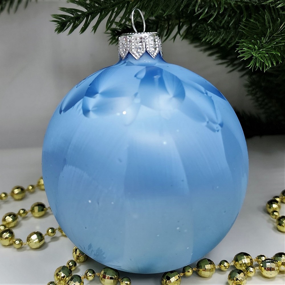 фото Стеклянный ёлочный шар Irena-Co 80 мм №3
