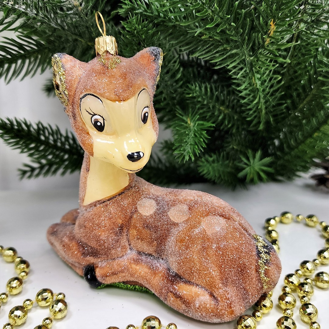 фото Стеклянная елочная игрушка Олененок