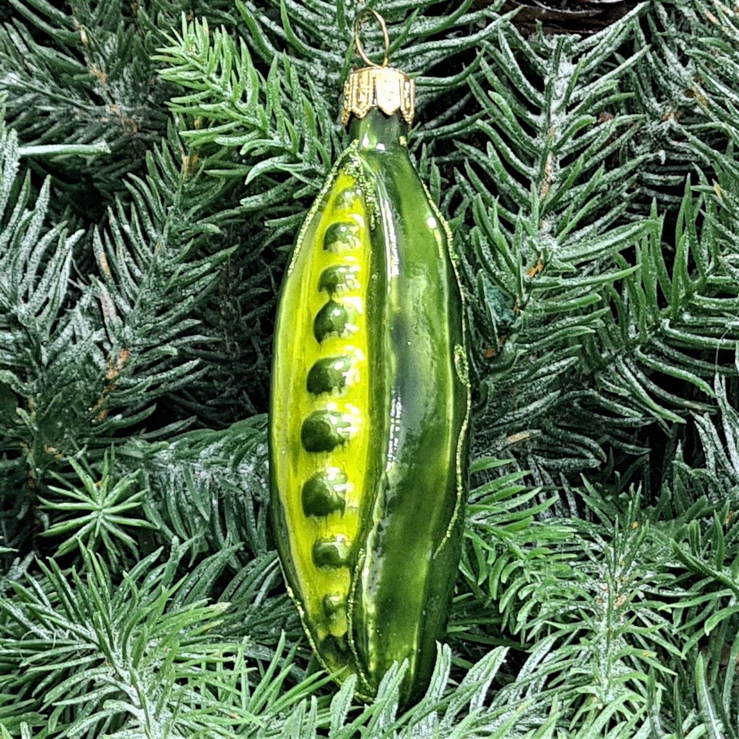 фото Стеклянная елочная игрушка Горох