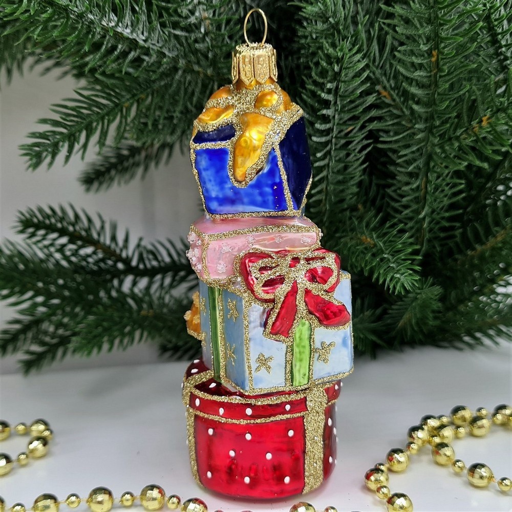 фото Стеклянная елочная игрушка Гора подарков