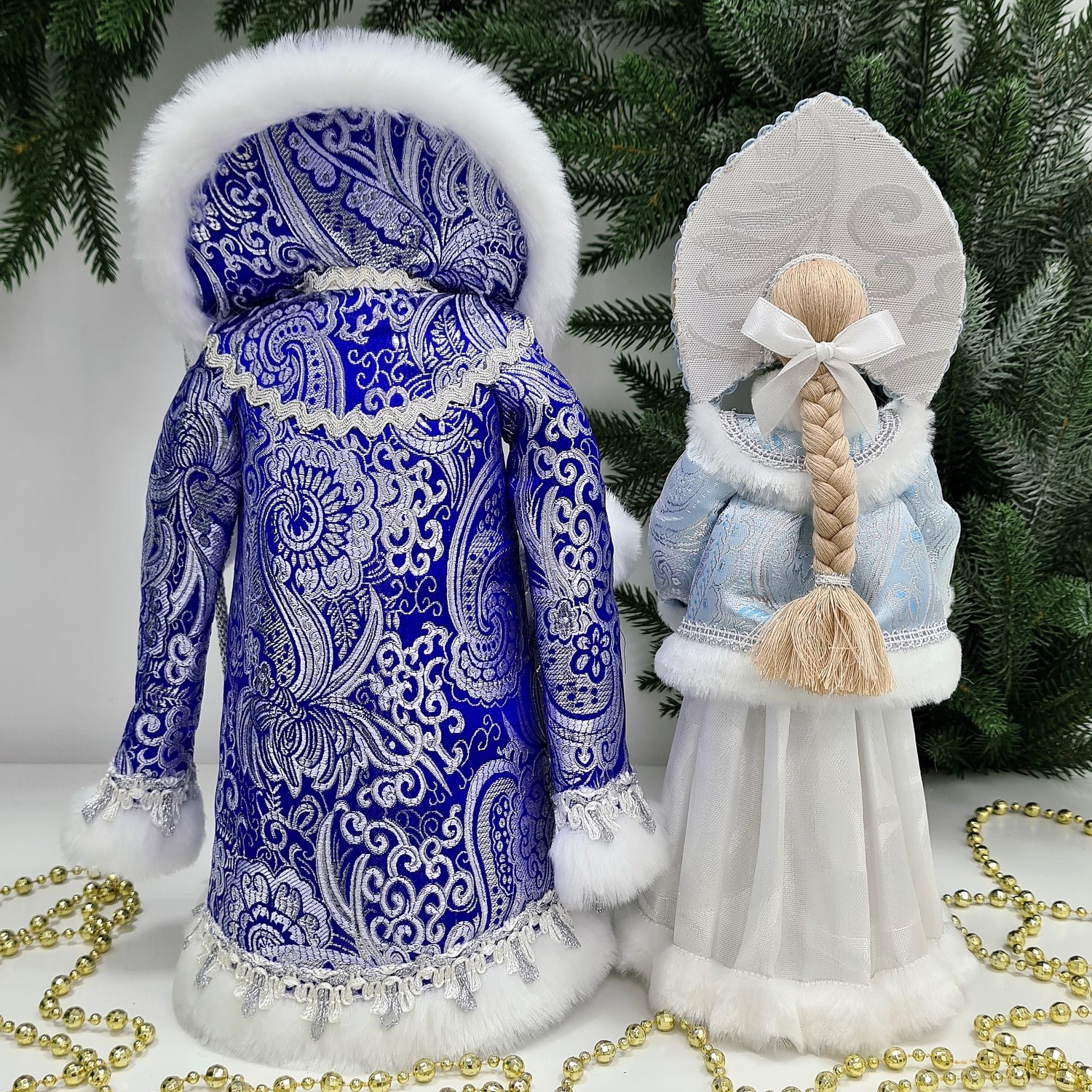 фото Набор Дед Мороз 34 см и Снегурочка 31 см №113