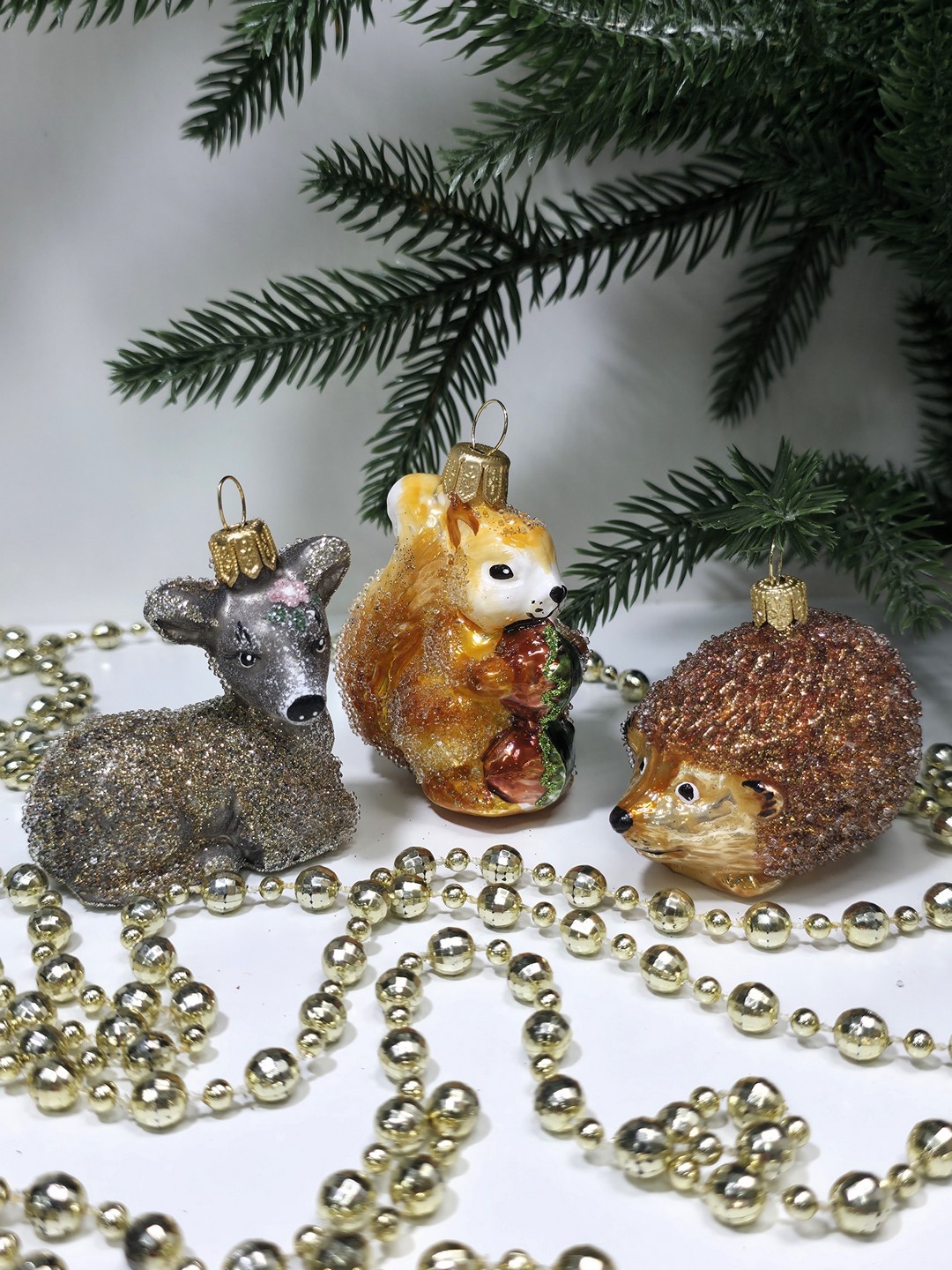 фото Набор ёлочных игрушек Белочка, ежик и олененок