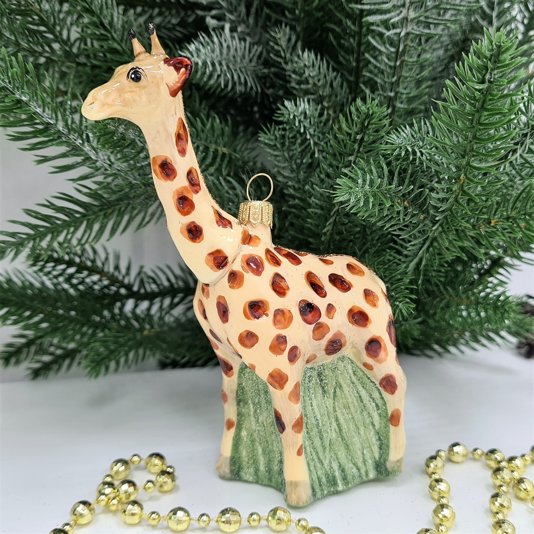 фото Стеклянная елочная игрушка Жираф