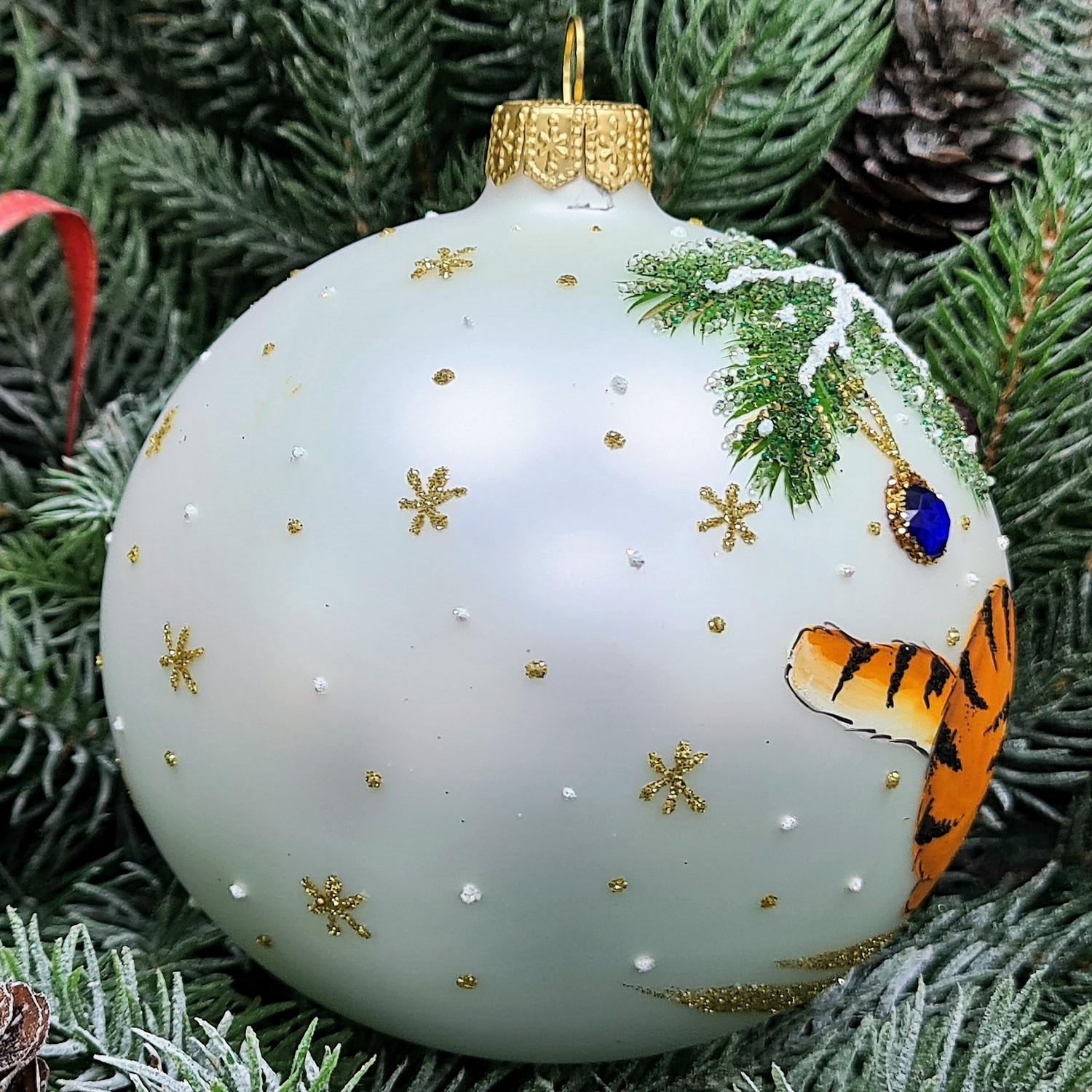 фото Стеклянный ёлочный шар Irena-Co 100 мм №1