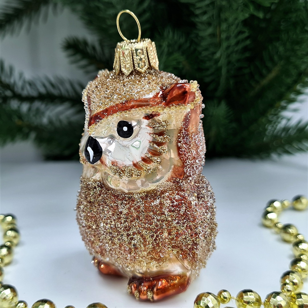 фото Стеклянная елочная игрушка Сова