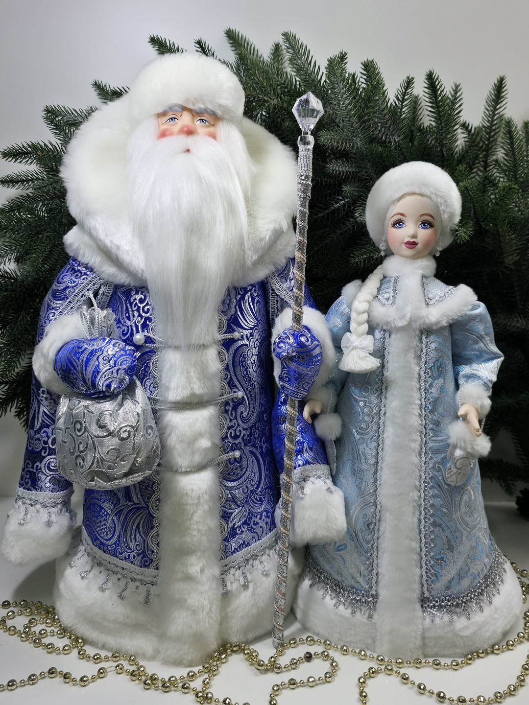 фото Набор Дед Мороз 50 см и Снегурочка 47 см №135