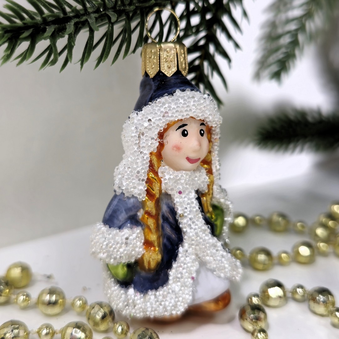 фото Стеклянная елочная игрушка Снегурочка