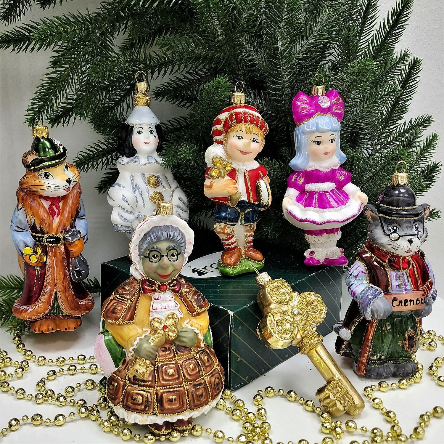 фото Набор ёлочных игрушек Буратино и золотой ключик