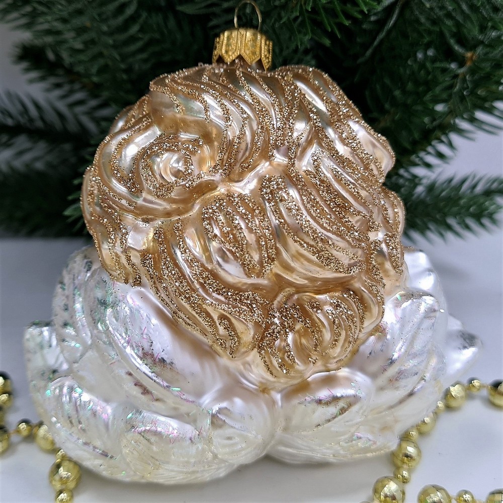 фото Стеклянная елочная игрушка Ангел маленький