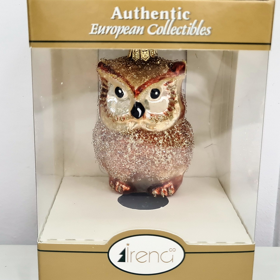 фото Стеклянная елочная игрушка Сова