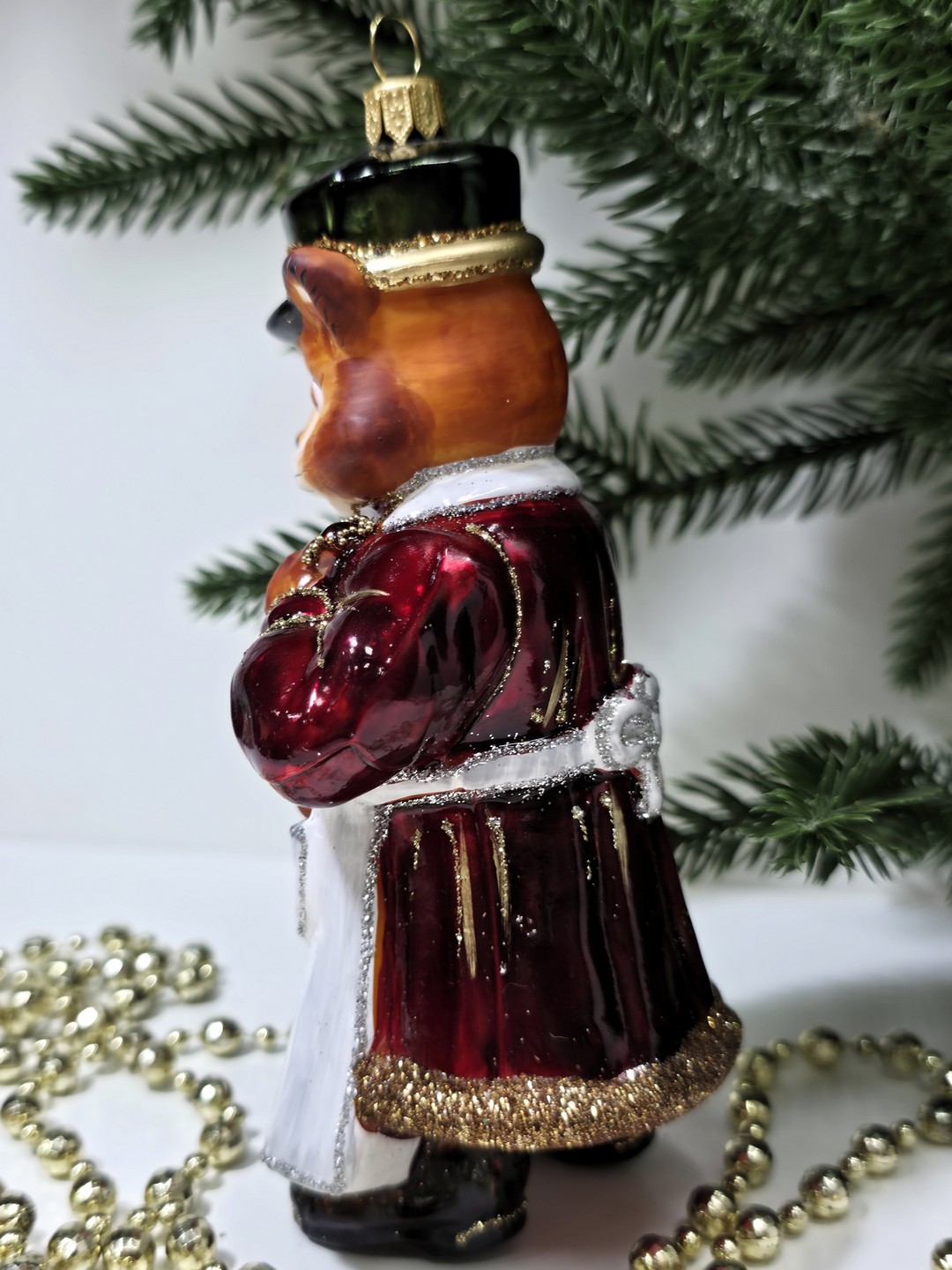 фото Стеклянная елочная игрушка Котофей дворник