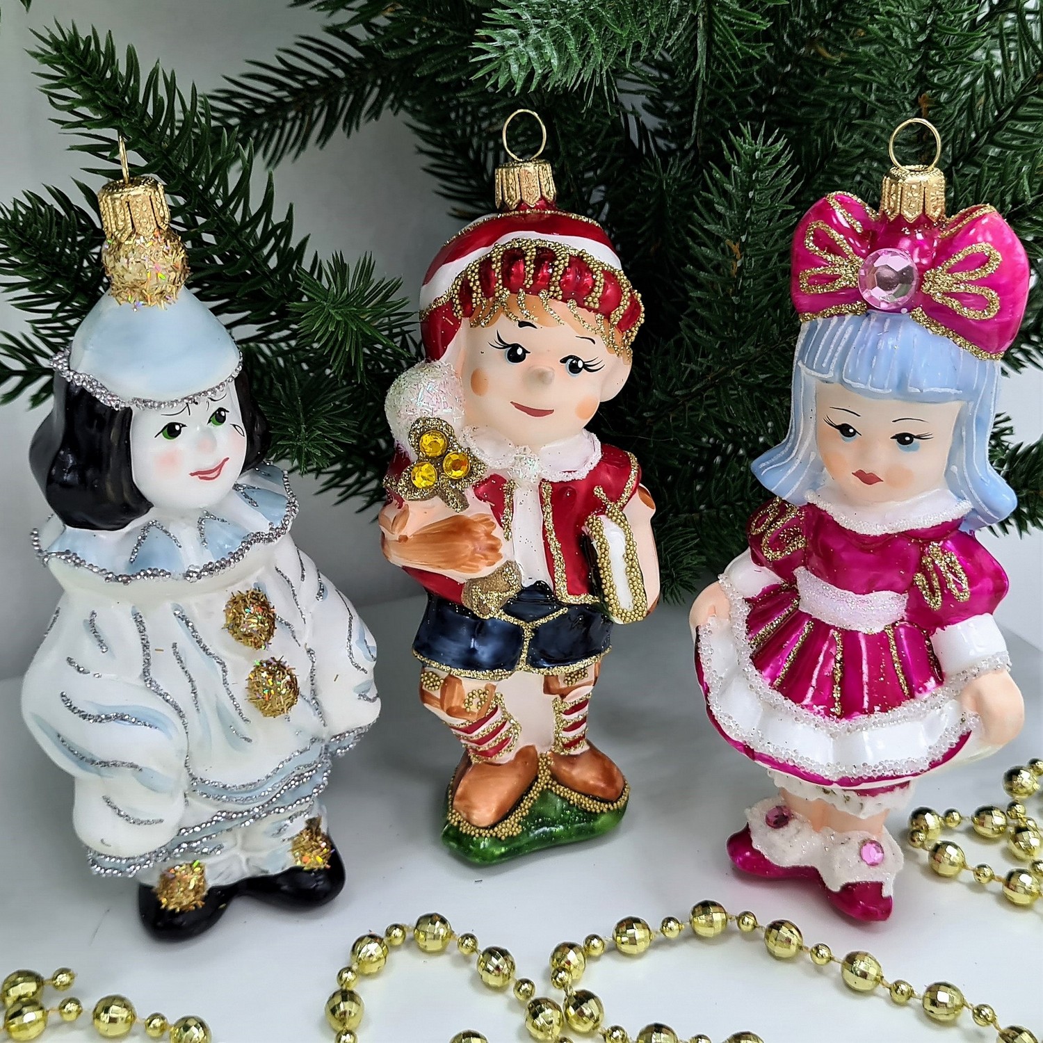 фото Набор ёлочных игрушек Буратино, Мальвина и Пьеро