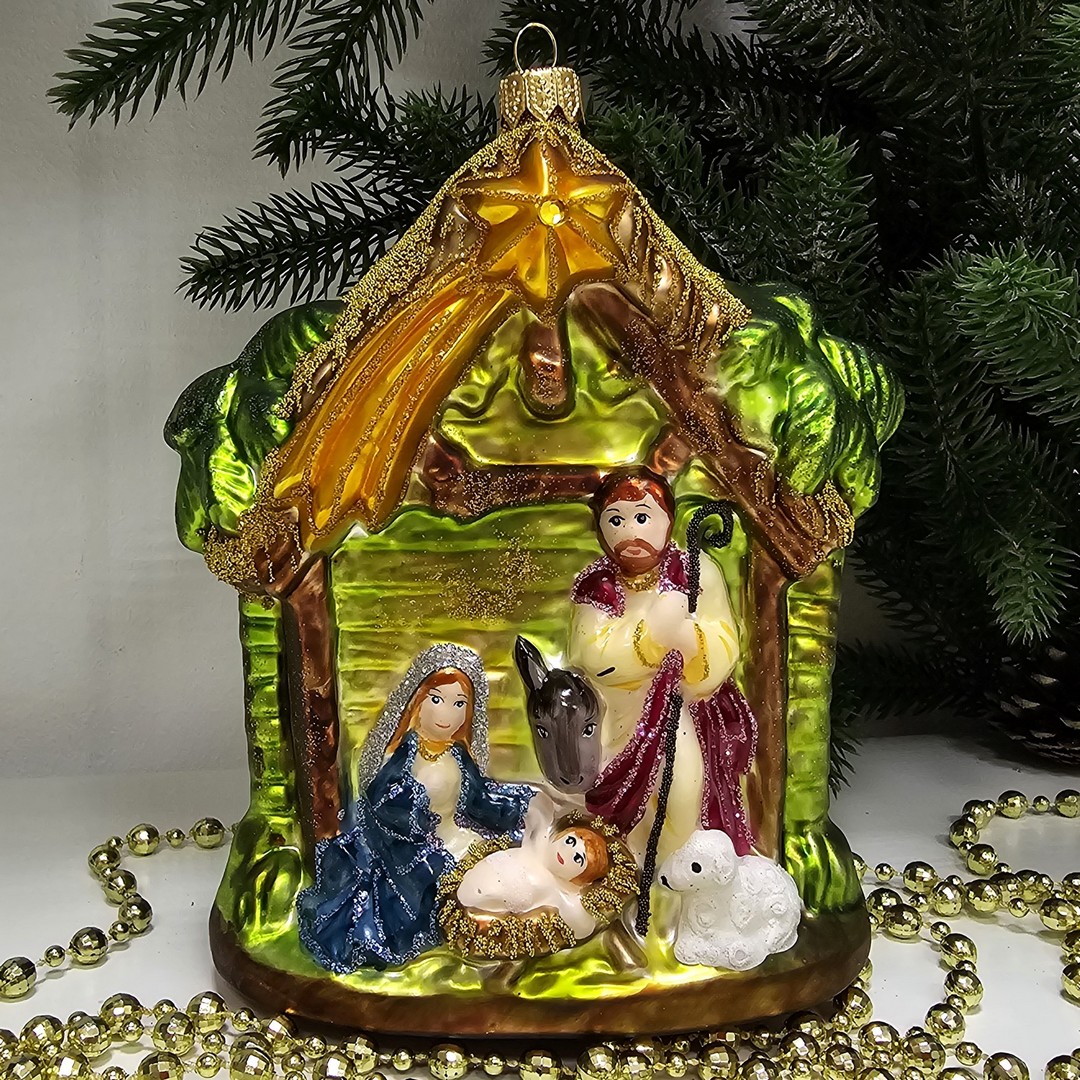 фото Стеклянная елочная игрушка Вертеп