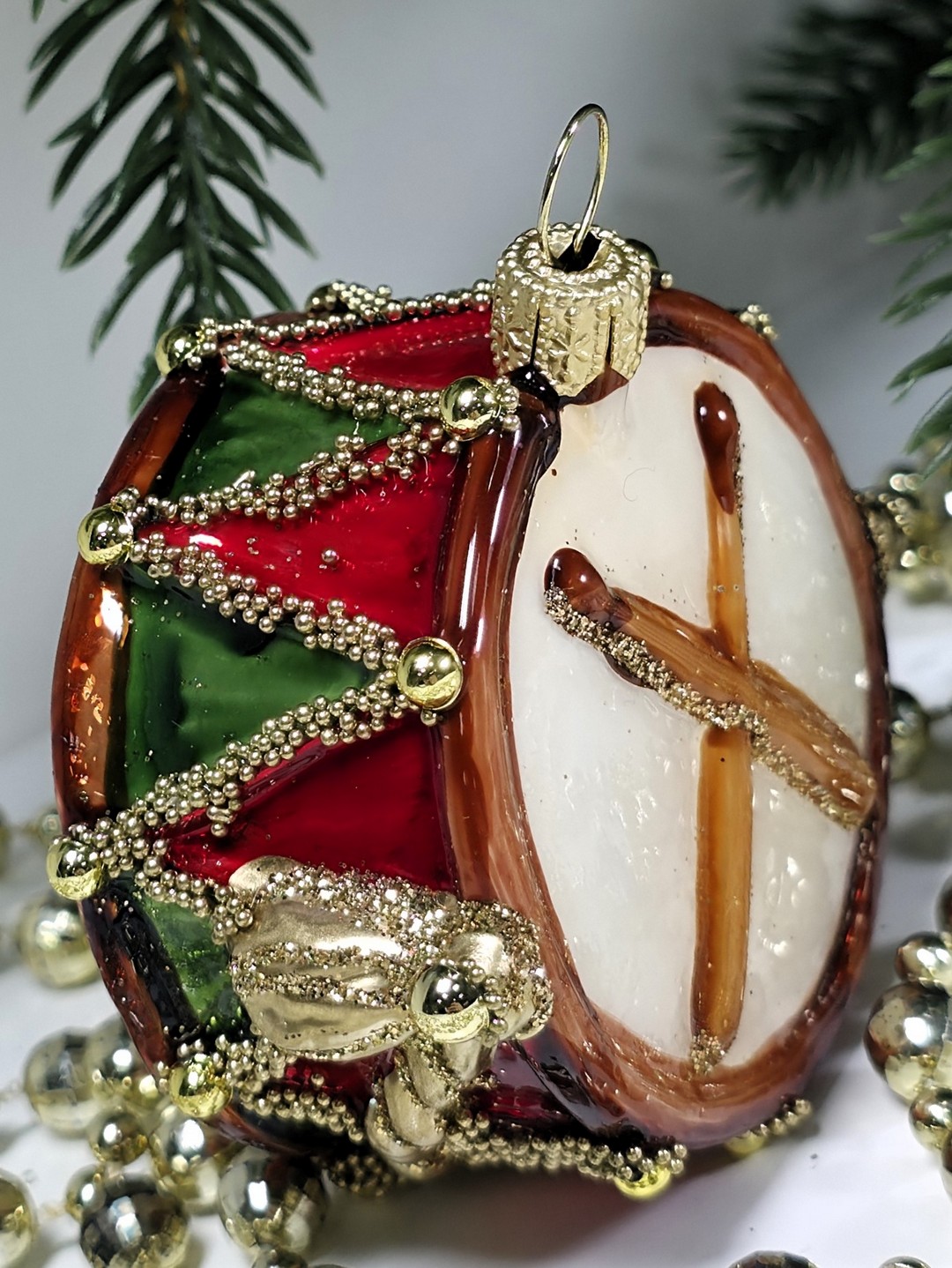 фото Стеклянная елочная игрушка Барабан