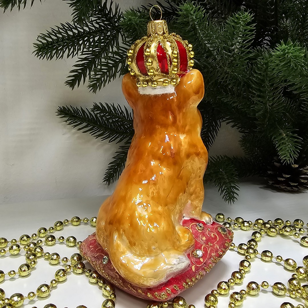 фото Стеклянная елочная игрушка Корги
