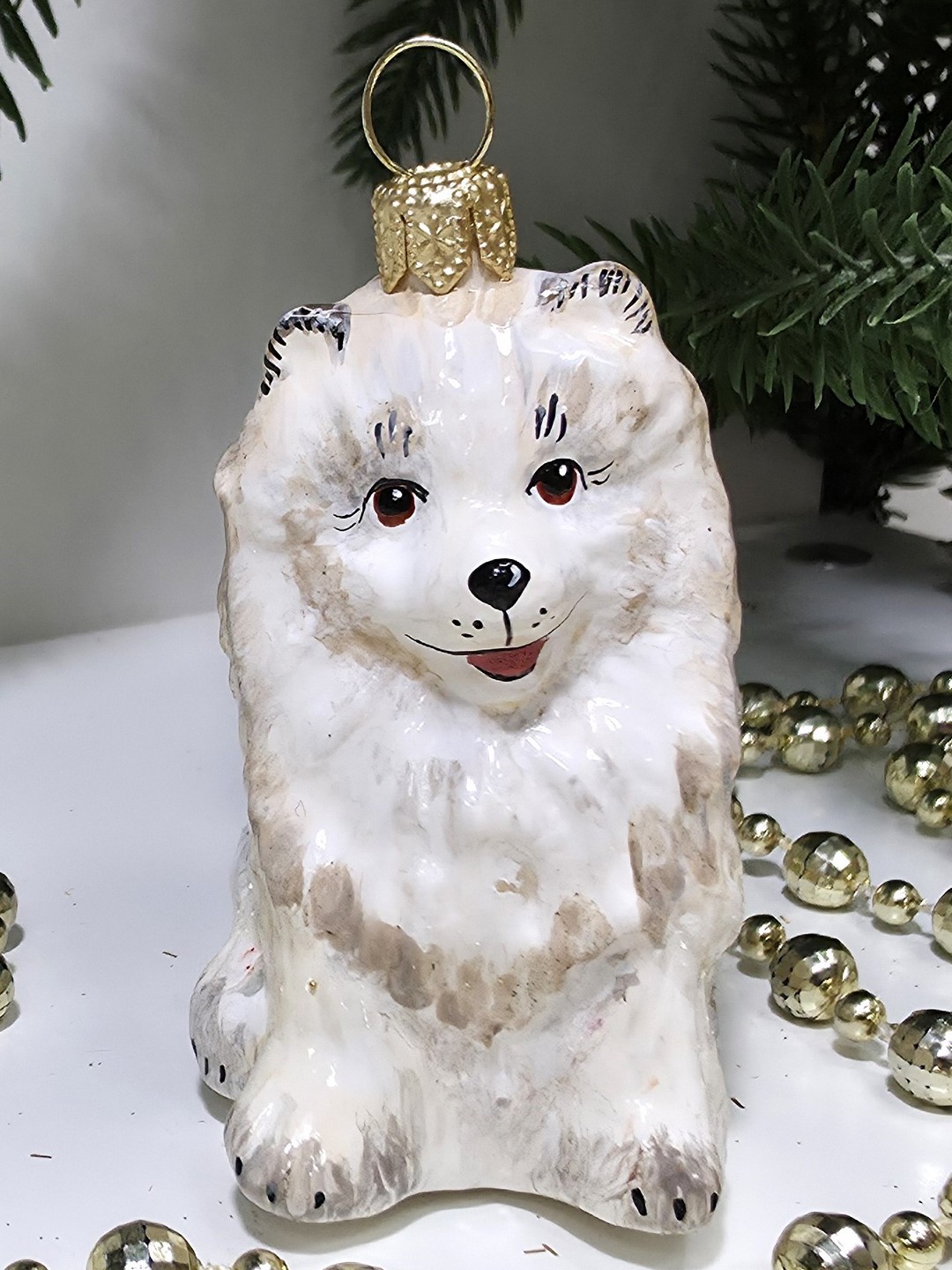 фото Стеклянная елочная игрушка Шпиц