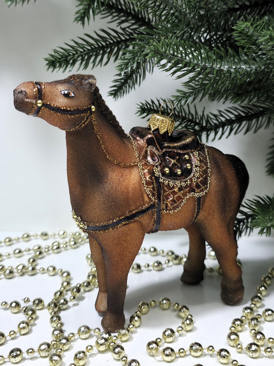 фото Стеклянная елочная игрушка Лошадь большая
