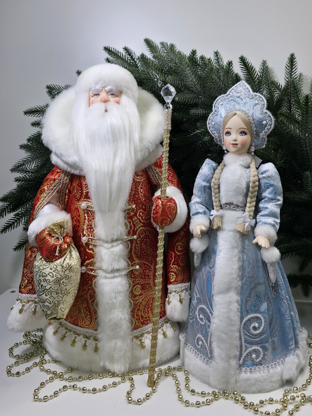фото Набор Дед Мороз 50 см и Снегурочка 47 см №139