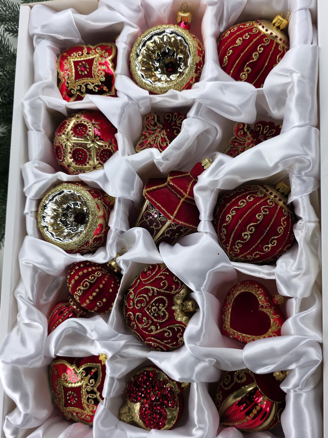 фото Набор ёлочных игрушек Красный бархат