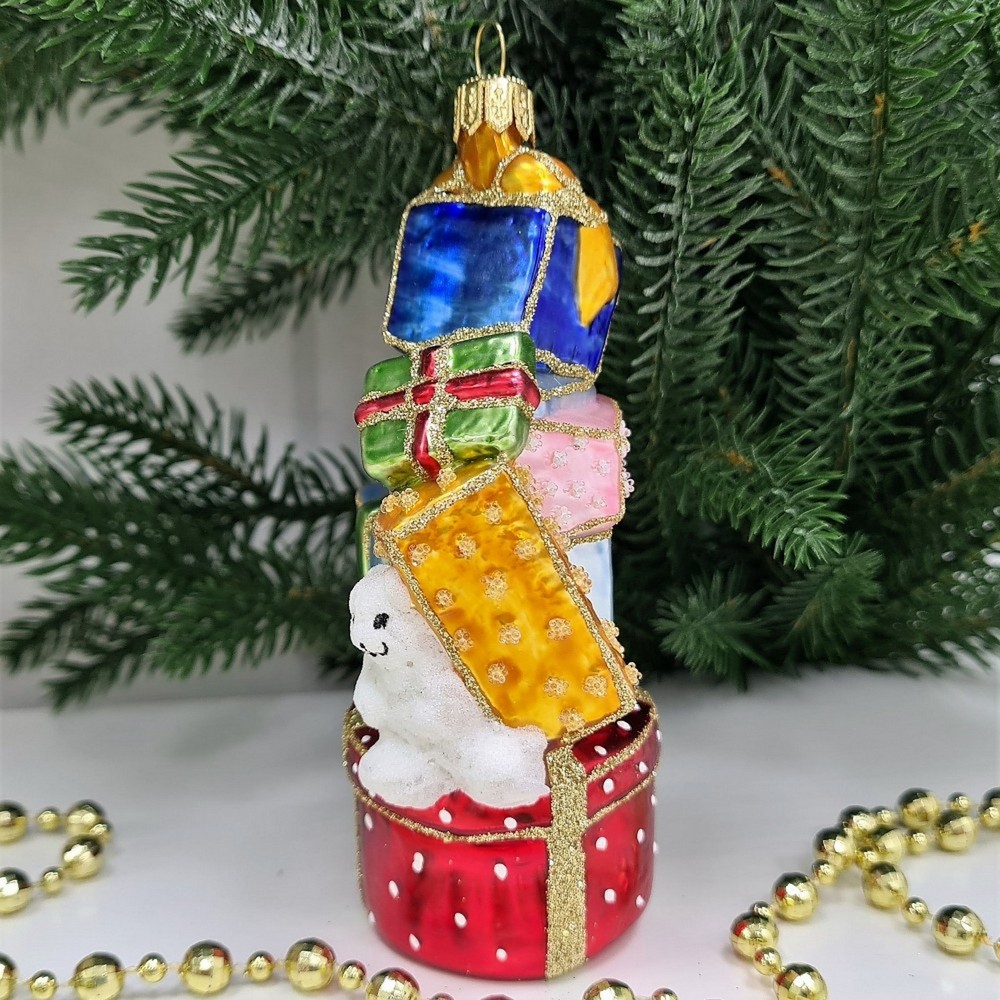 фото Стеклянная елочная игрушка Гора подарков