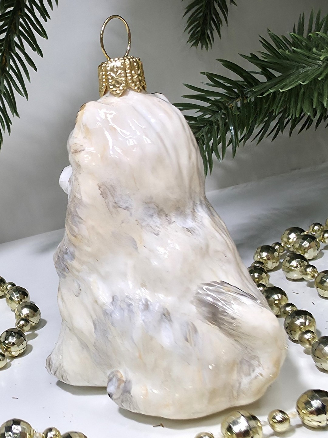 фото Стеклянная елочная игрушка Шпиц