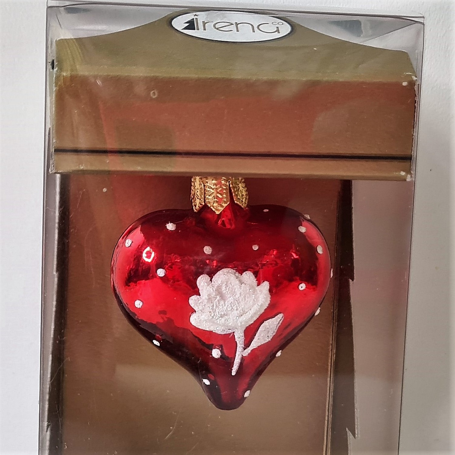 фото Стеклянная елочная игрушка Сердечко