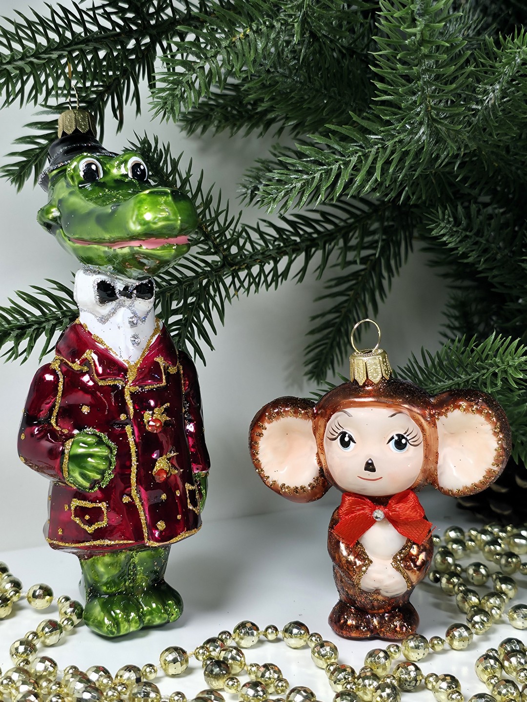 фото Набор ёлочных игрушек Чебурашка и крокодил Гена