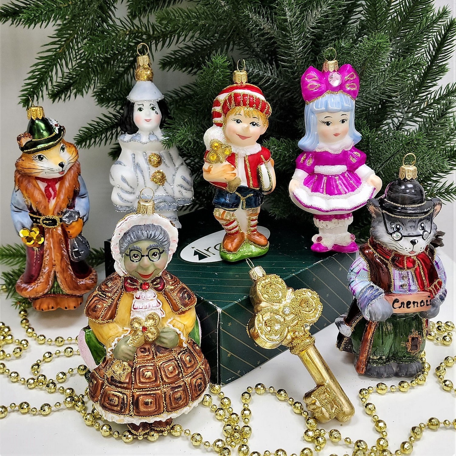 фото Набор ёлочных игрушек Буратино и золотой ключик