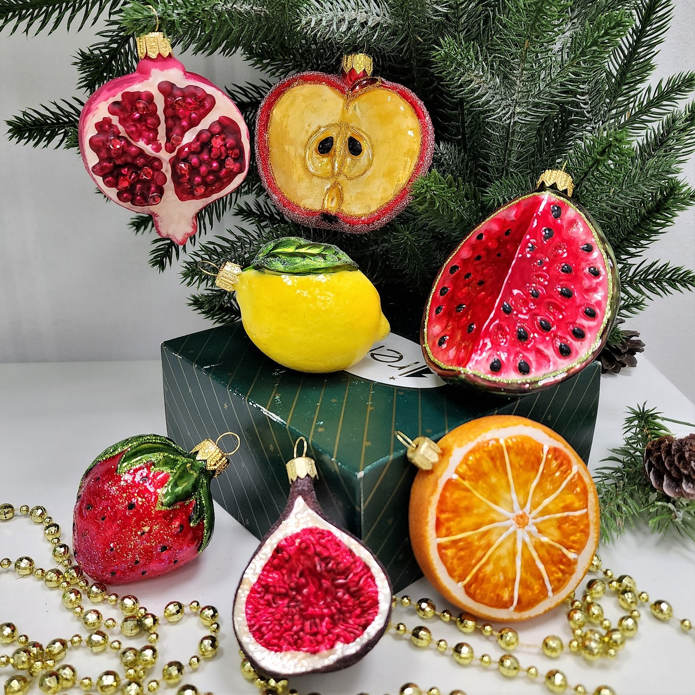 фото Набор ёлочных игрушек Фрукты-7