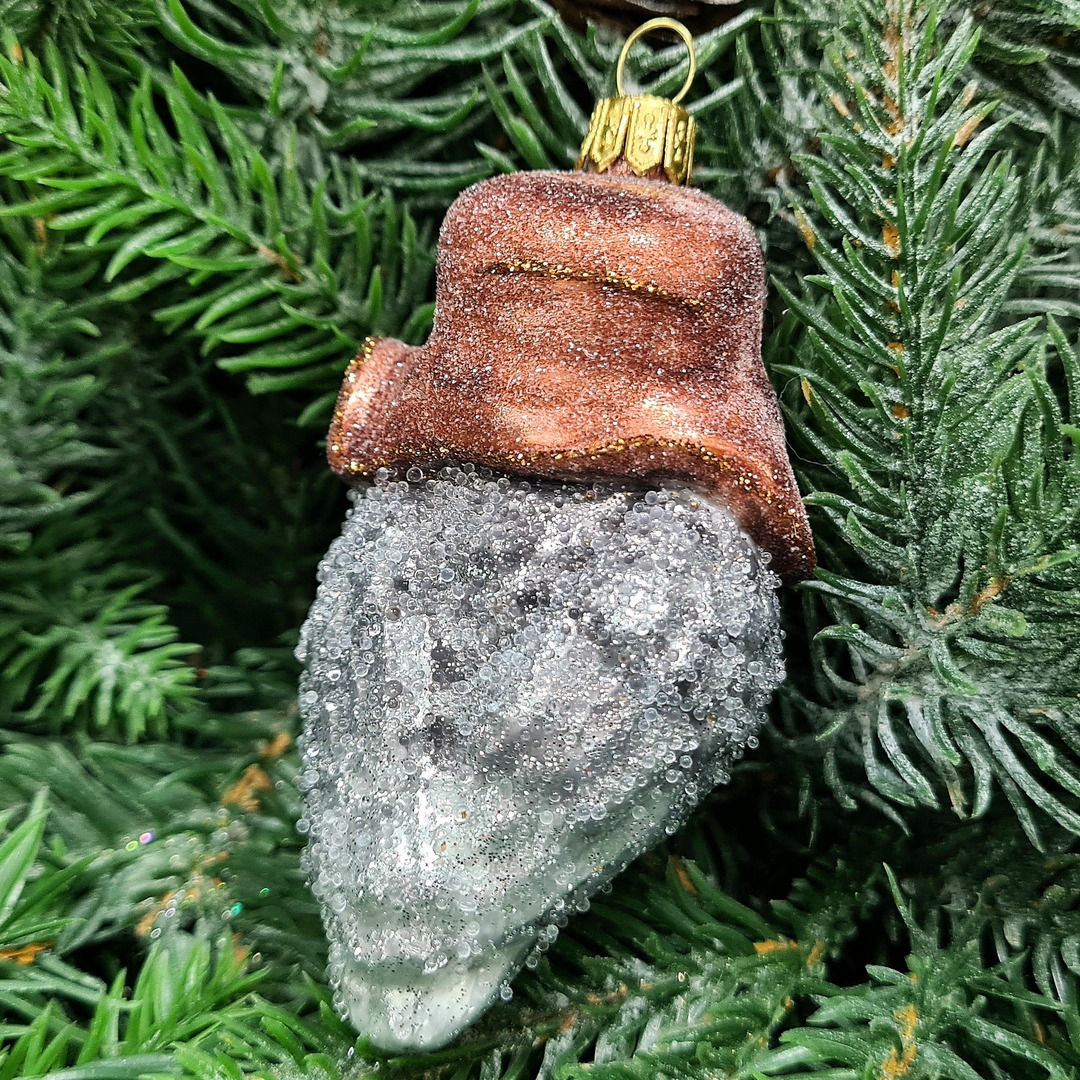 фото Стеклянная елочная игрушка Сова в ушанке-1