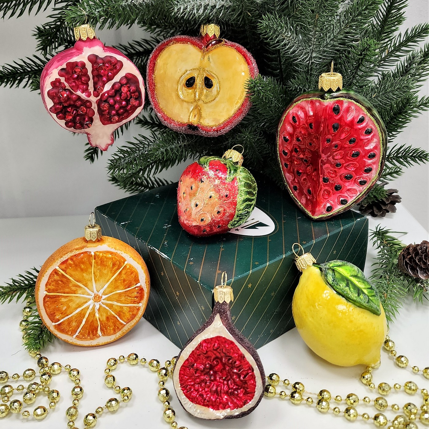 фото Набор ёлочных игрушек Фрукты-7