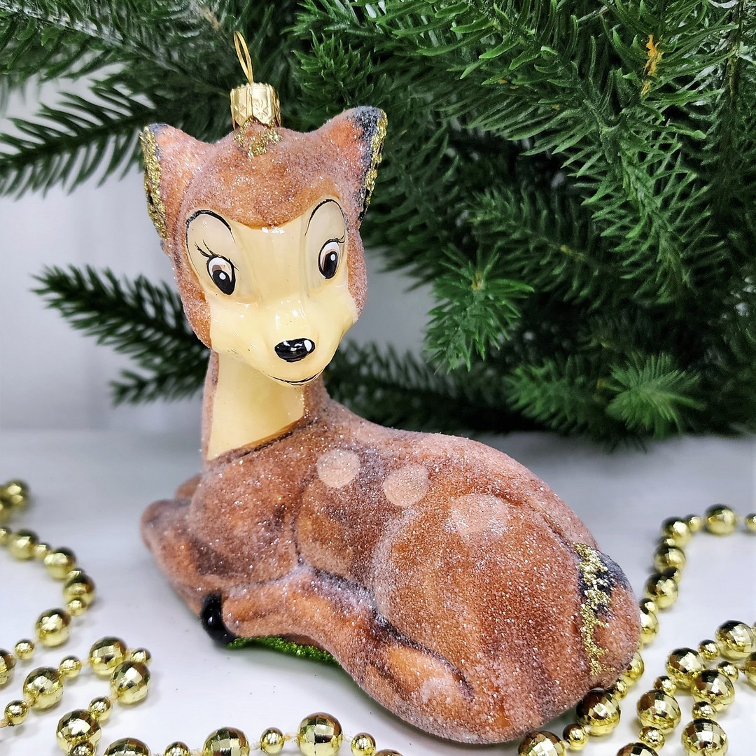 фото Стеклянная елочная игрушка Олененок