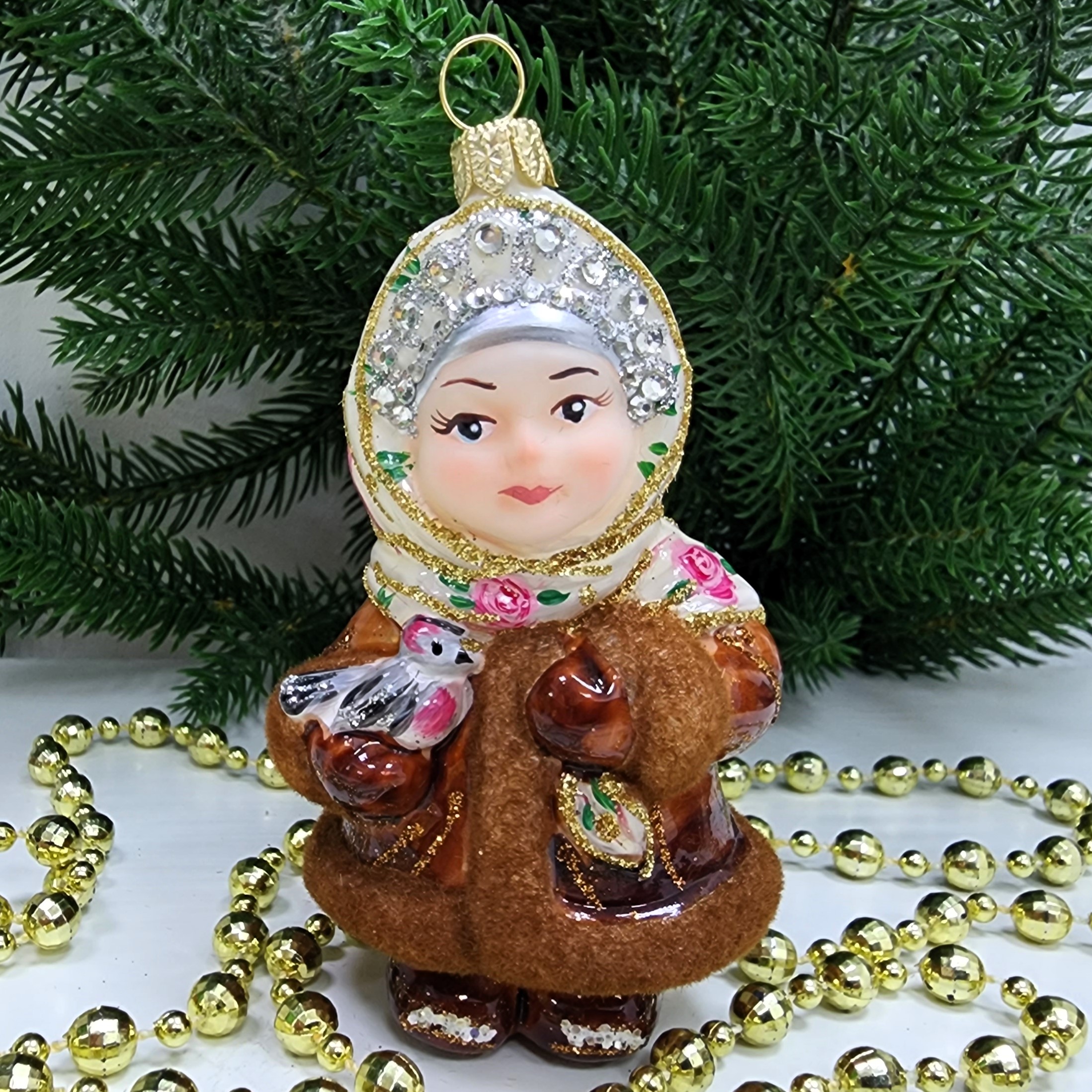 фото Стеклянная елочная игрушка Снегурочка