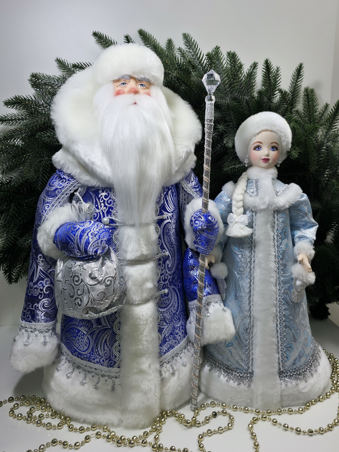 фото Набор Дед Мороз 50 см и Снегурочка 47 см №135