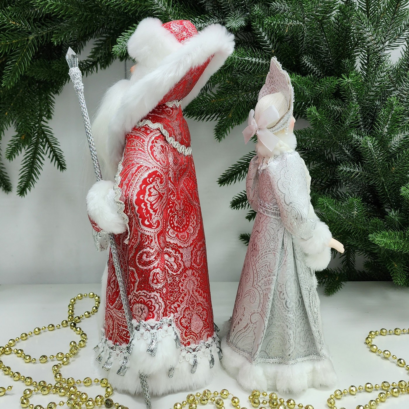 фото Набор Дед Мороз 34 см и Снегурочка 30 см №130