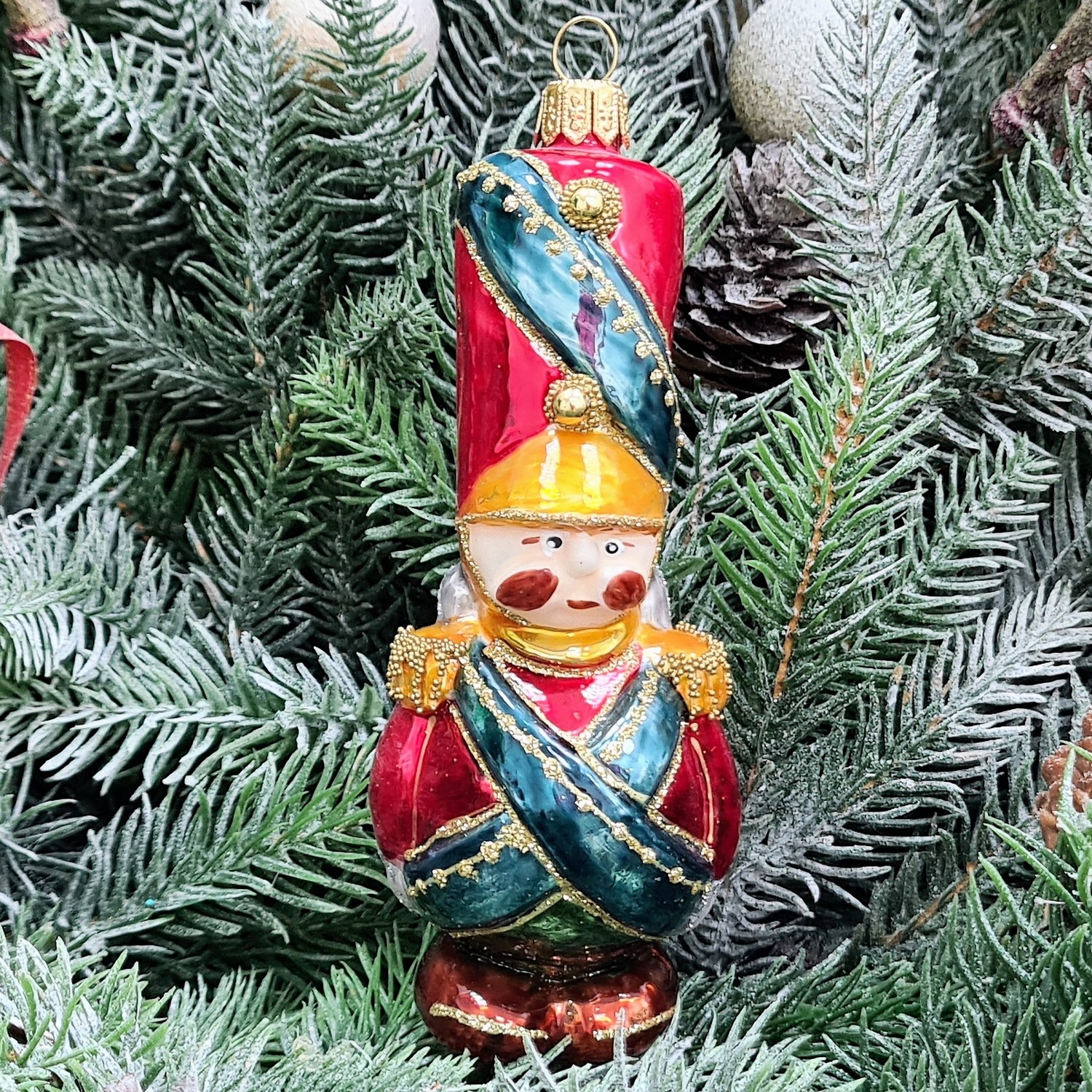 фото Стеклянная елочная игрушка Солдатик